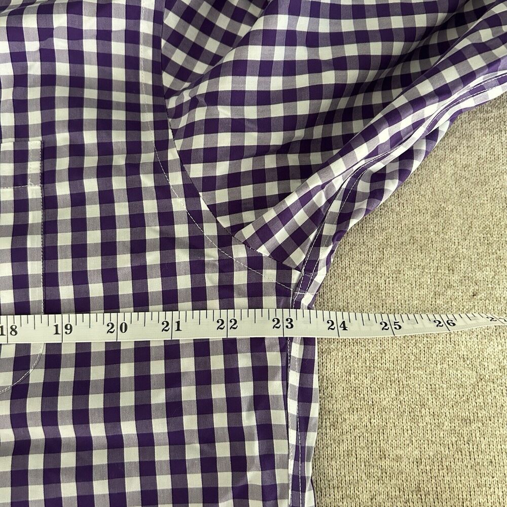 Brooks Brothers Original Polo Shirt Button Up Mens Medium Purple White Check - Picture 8 of 10